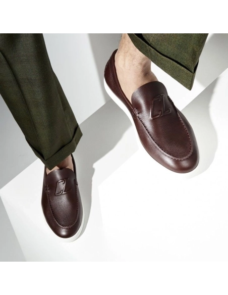 Discount Christian Louboutin Varsiboat Boat Shoes Calf Leather Black Outlet, Cheap CL Shoes Store