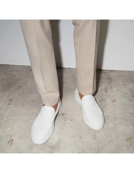 Replica Christian Louboutin Varsiboat Boat Shoes Calf leather White, Knockoff CL Shoes