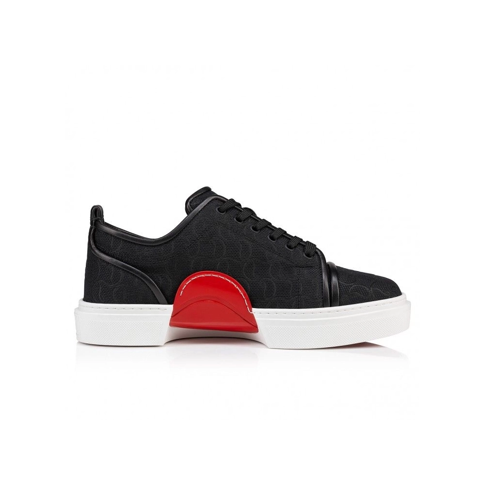 Knockoff Christian Louboutin Adolon Junior Sneakers Jacquard Monogram Cl Black, Replica Christian Louboutin Shoes