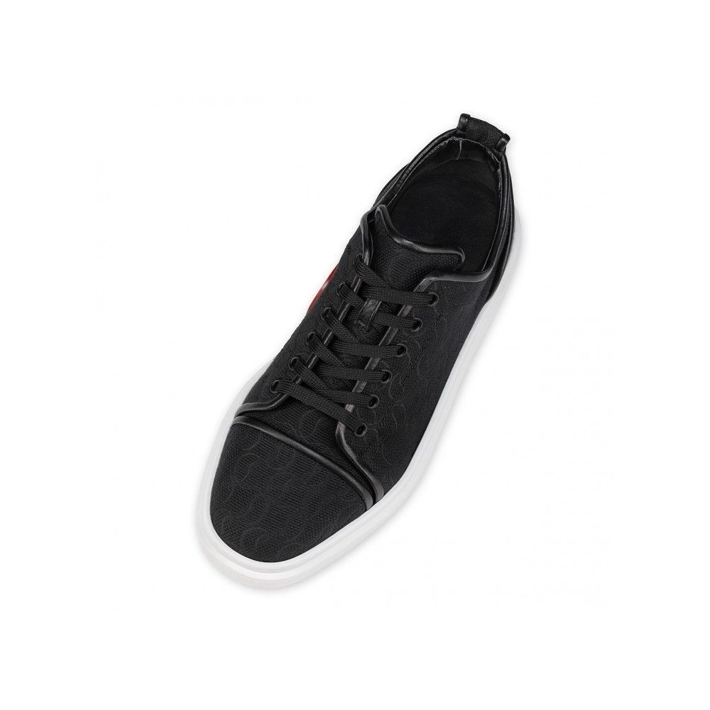 Knockoff Christian Louboutin Adolon Junior Sneakers Jacquard Monogram Cl Black, Replica Christian Louboutin Shoes