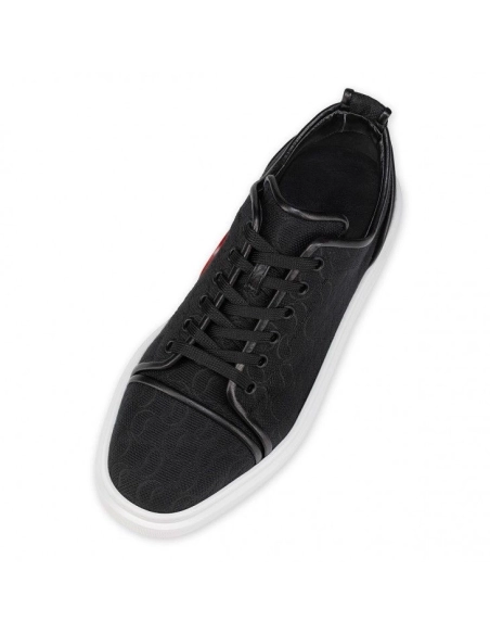 Knockoff Christian Louboutin Adolon Junior Sneakers Jacquard Monogram Cl Black, Replica Christian Louboutin Shoes