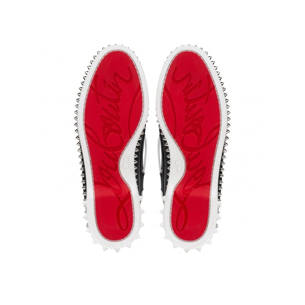 Fake Christian Louboutin Gerockel Boat Shoes Calf Leather Black Outlet Online, Replica CL Shoes