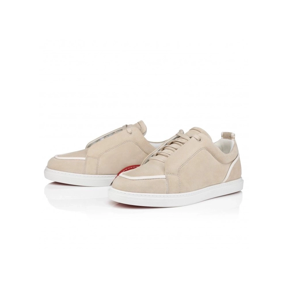 Cheap Christian Louboutin Jimmy Sneakers Men Veau Velours Foggy for Sale, Discount CL Shoes Outlet