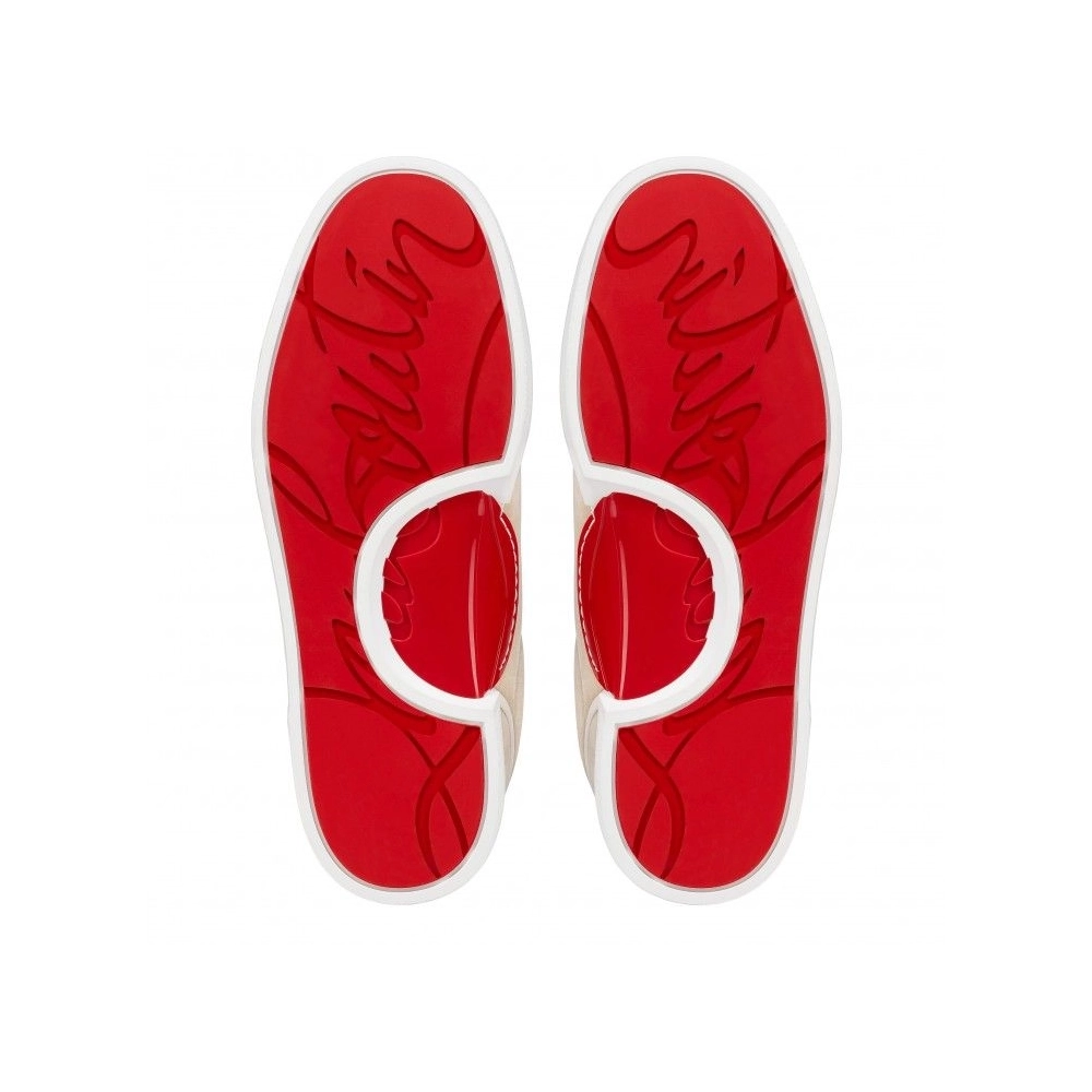 Cheap Christian Louboutin Jimmy Sneakers Men Veau Velours Foggy for Sale, Discount CL Shoes Outlet