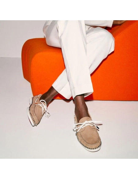 Knockoff Christian Louboutin Gerockel Boat Shoes Nubuck Calf Leather Lionne, Fake Christian Louboutin Shoes