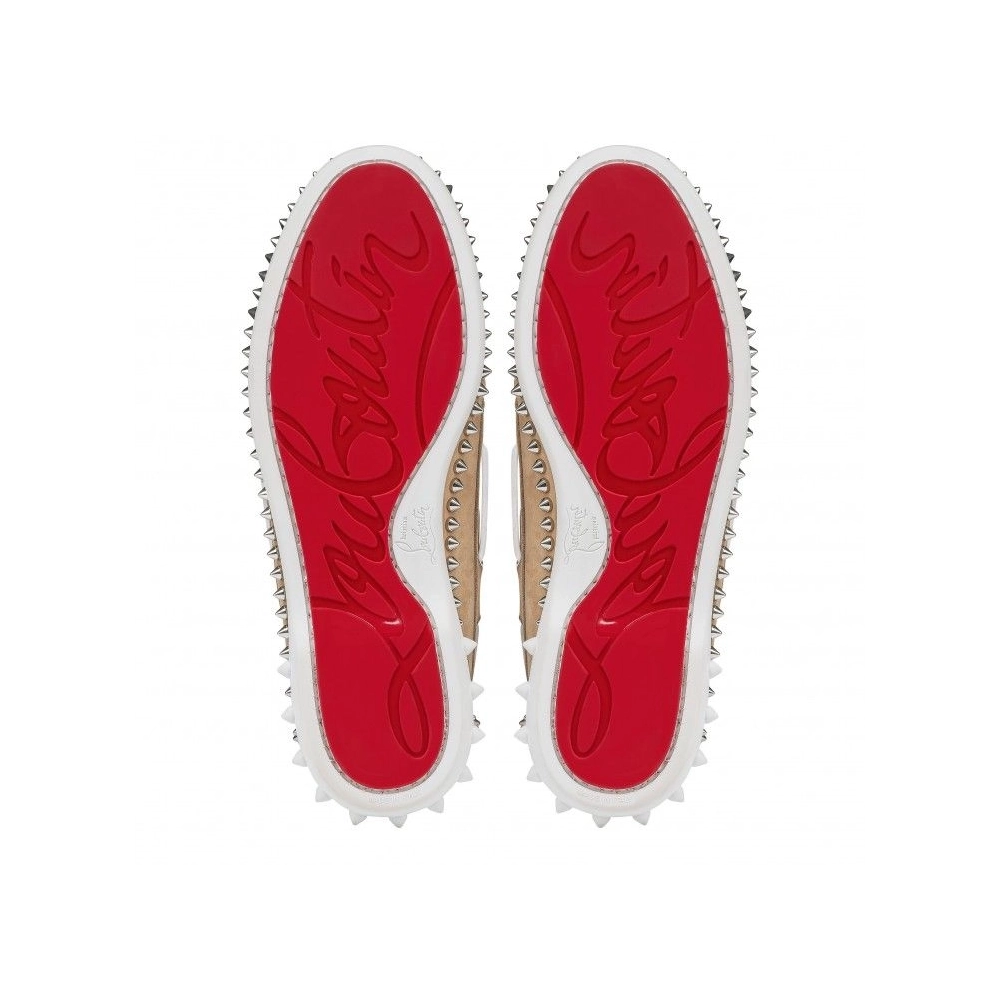 Knockoff Christian Louboutin Gerockel Boat Shoes Nubuck Calf Leather Lionne, Fake Christian Louboutin Shoes