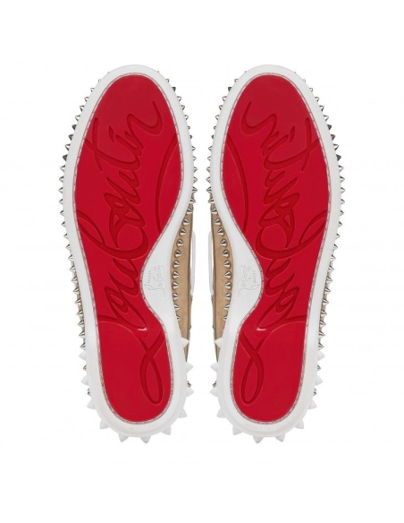 Knockoff Christian Louboutin Gerockel Boat Shoes Nubuck Calf Leather Lionne, Fake Christian Louboutin Shoes