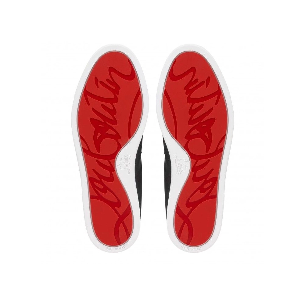 Discount Christian Louboutin Chambeliboat Boat Shoes Reversed Nubuck Leather Black Sale Online, Cheap CL Shoes