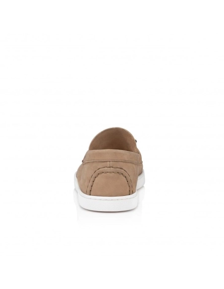 Knockoff Christian Louboutin Chambeliboat Boat Shoes Reversed Nubuck Leather Lionne, Fake Christian Louboutin Shoes