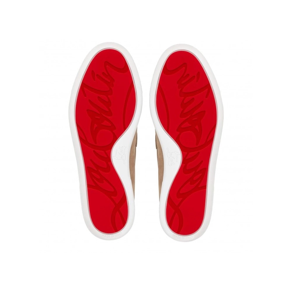 Knockoff Christian Louboutin Chambeliboat Boat Shoes Reversed Nubuck Leather Lionne, Fake Christian Louboutin Shoes