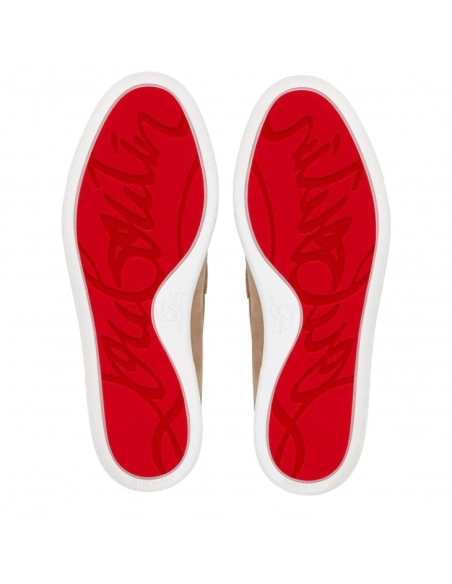 Knockoff Christian Louboutin Chambeliboat Boat Shoes Reversed Nubuck Leather Lionne, Fake Christian Louboutin Shoes