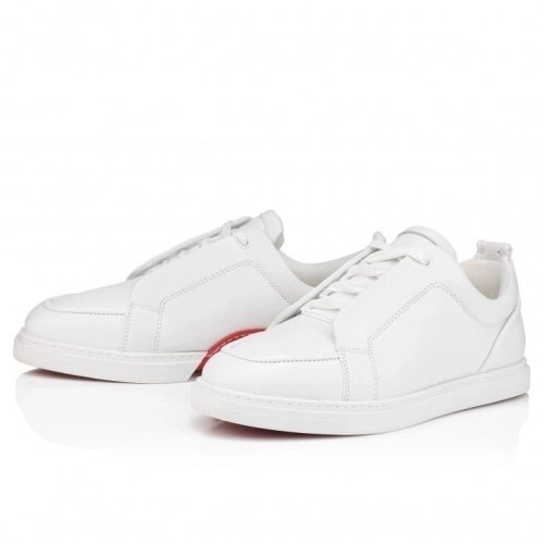 Fake Christian Louboutin Jimmy Sneakers Men Calf Leather And Nappa Leather White, Replica CL Shoes