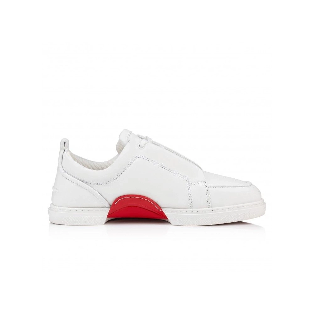 Fake Christian Louboutin Jimmy Sneakers Men Calf Leather And Nappa Leather White, Replica CL Shoes
