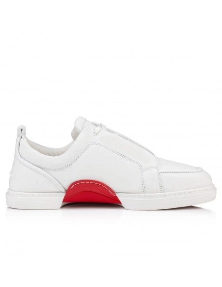 Fake Christian Louboutin Jimmy Sneakers Men Calf Leather And Nappa Leather White, Replica CL Shoes