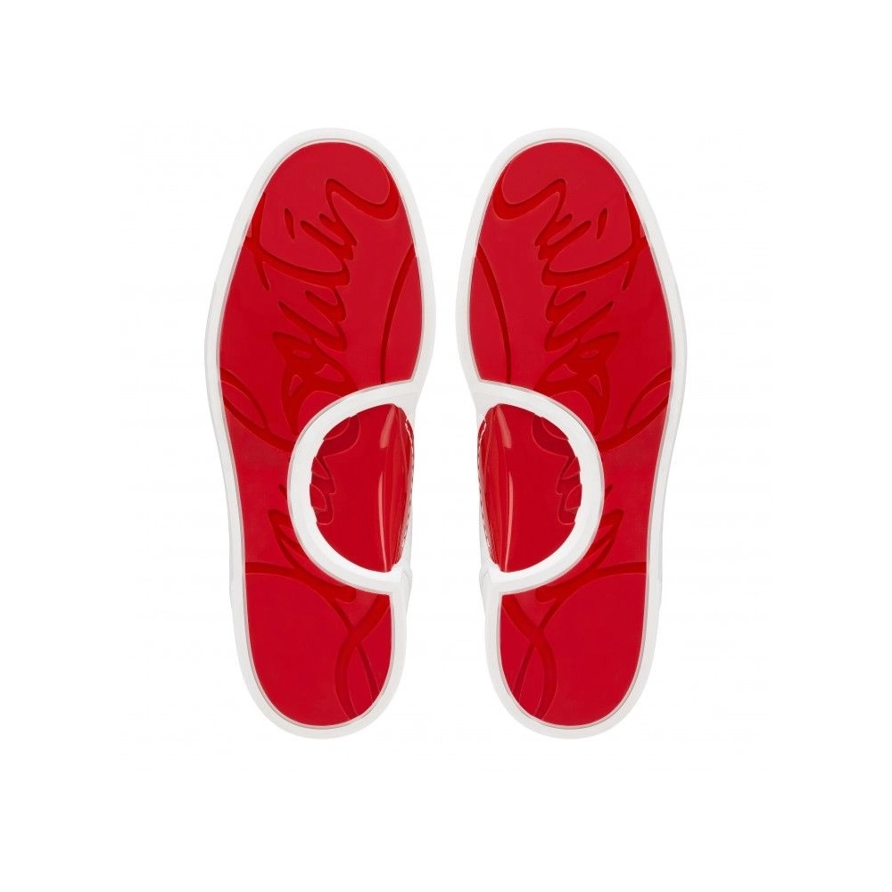 Fake Christian Louboutin Jimmy Sneakers Men Calf Leather And Nappa Leather White, Replica CL Shoes
