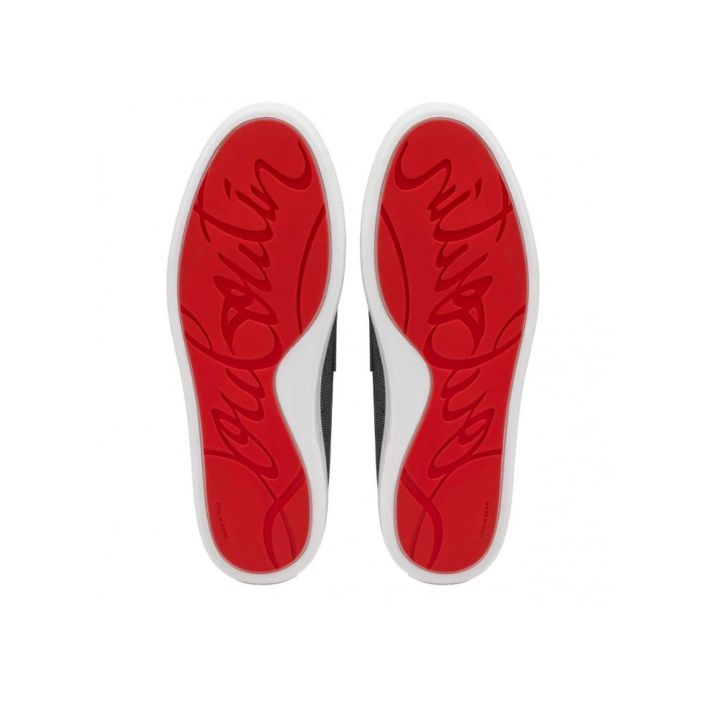 Fake Christian Louboutin Paqueboat Boat Shoes Linen Country And Calf Leather Smoky, Knockoff Christian Louboutin Shoes