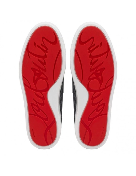 Fake Christian Louboutin Paqueboat Boat Shoes Linen Country And Calf Leather Smoky, Knockoff Christian Louboutin Shoes