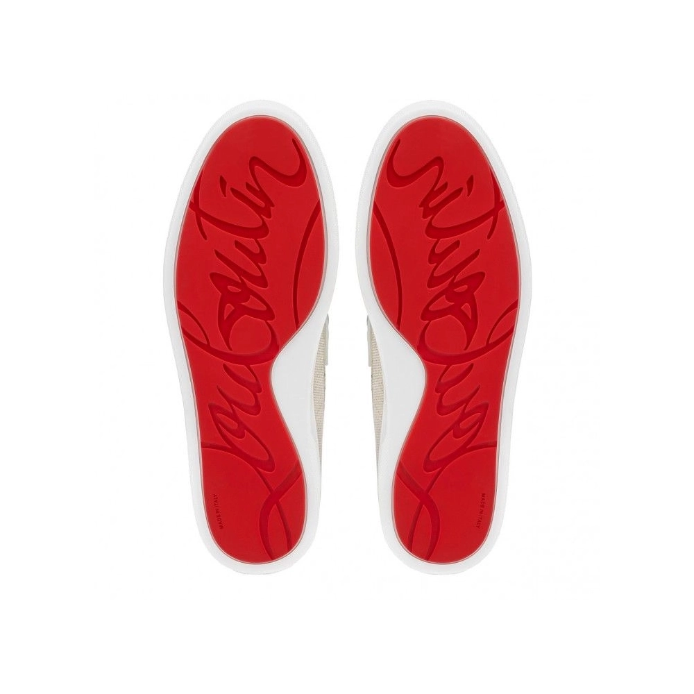 Cheap Christian Louboutin Paqueboat Boat Shoes Linen Country And Calf Leather Albatre, Discount Christian Louboutin Shoes for Sa