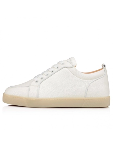 Fake Christian Louboutin Rantulow Sneakers Grained Calf Leather White, Knockoff Christian Louboutin Shoes