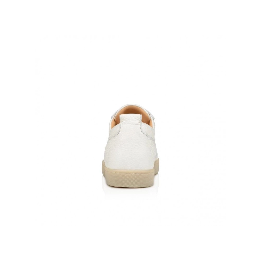Fake Christian Louboutin Rantulow Sneakers Grained Calf Leather White, Knockoff Christian Louboutin Shoes
