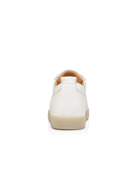 Fake Christian Louboutin Rantulow Sneakers Grained Calf Leather White, Knockoff Christian Louboutin Shoes