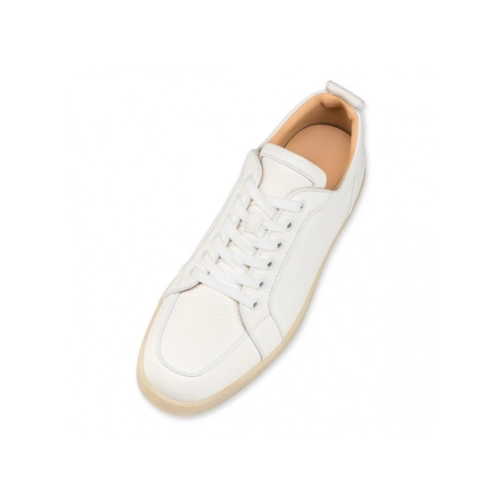 Fake Christian Louboutin Rantulow Sneakers Grained Calf Leather White, Knockoff Christian Louboutin Shoes