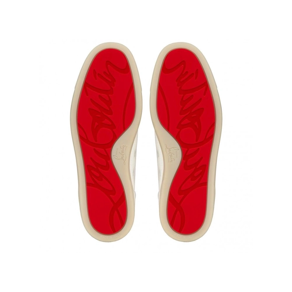 Fake Christian Louboutin Rantulow Sneakers Grained Calf Leather White, Knockoff Christian Louboutin Shoes