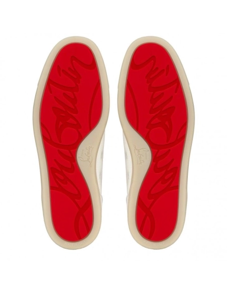 Fake Christian Louboutin Rantulow Sneakers Grained Calf Leather White, Knockoff Christian Louboutin Shoes