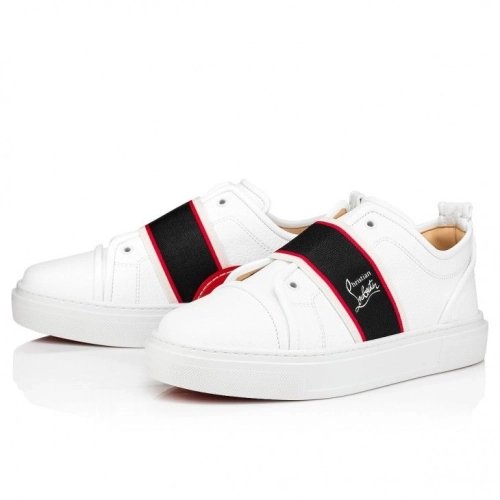 Knockoff Christian Louboutin Adolescenza Sneakers Recycled Polyester White, Fake Christian Louboutin Shoes