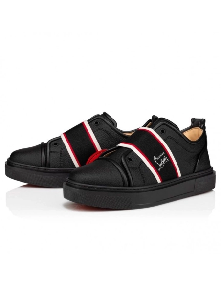 Fake Christian Louboutin Adolescenza Sneakers Recycled Polyester Black, Replica Christian Louboutin Shoes