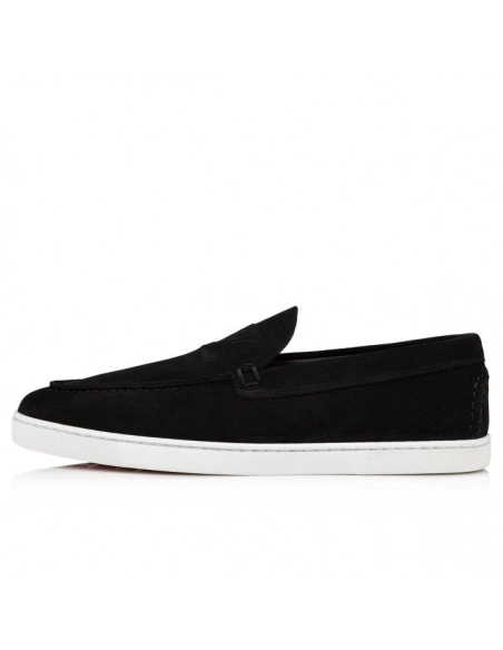 Replica Christian Louboutin Varsiboat Boat Shoes Leather Black, Knockoff Christian Louboutin Shoes
