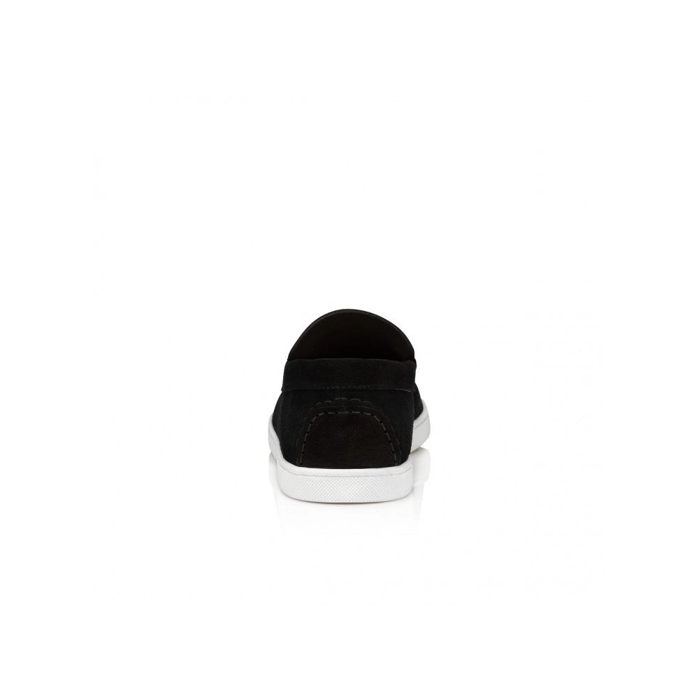 Replica Christian Louboutin Varsiboat Boat Shoes Leather Black, Knockoff Christian Louboutin Shoes