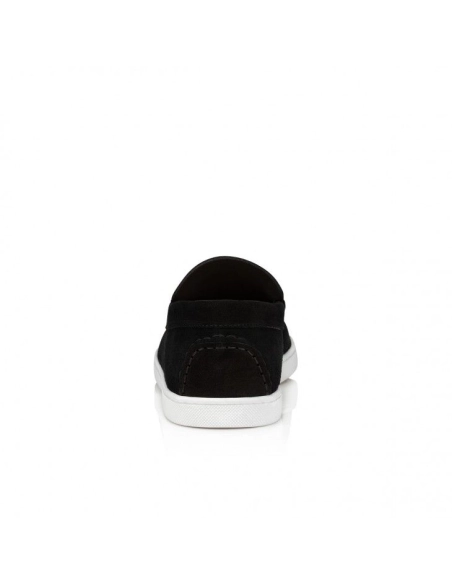 Replica Christian Louboutin Varsiboat Boat Shoes Leather Black, Knockoff Christian Louboutin Shoes