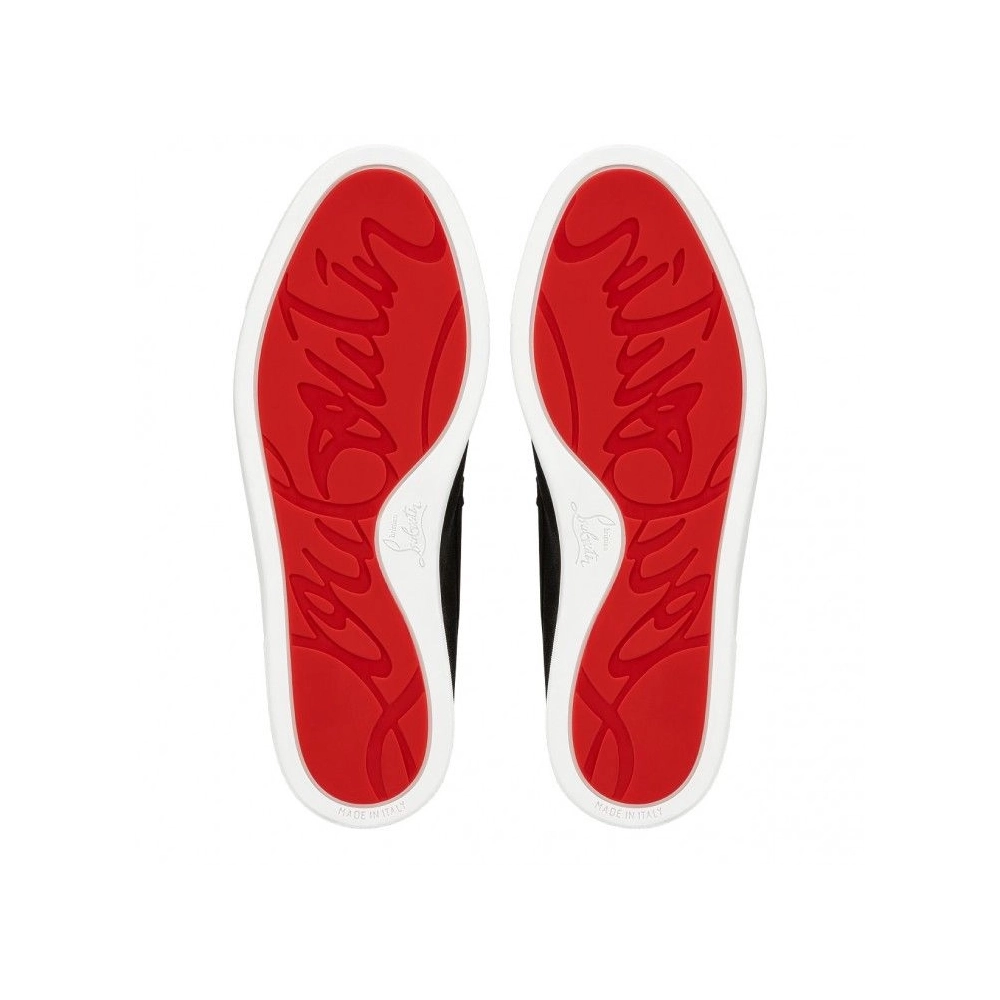 Replica Christian Louboutin Varsiboat Boat Shoes Leather Black, Knockoff Christian Louboutin Shoes