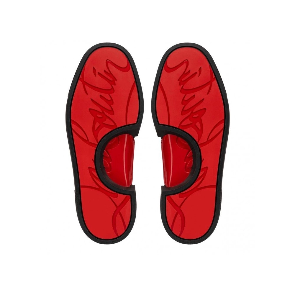 Fake Christian Louboutin Adolon Boat Sneakers Nylon Black, Replica Christian Louboutin Shoes