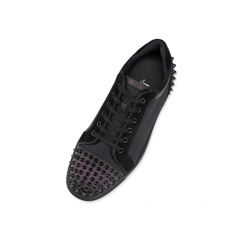 Fake Christian Louboutin Seavaste 2 Sneakers Calf Leather Black, Knockoff Christian Louboutin Shoes
