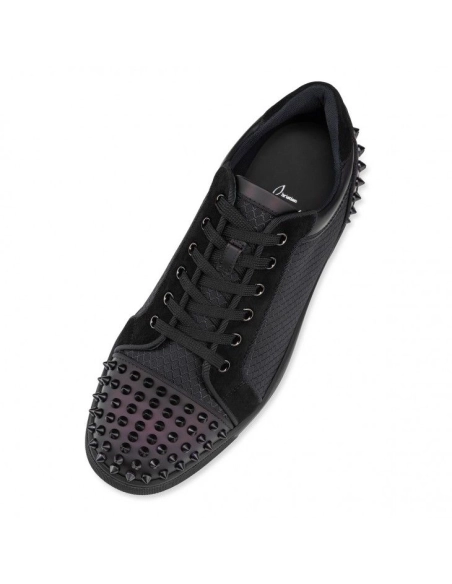 Fake Christian Louboutin Seavaste 2 Sneakers Calf Leather Black, Knockoff Christian Louboutin Shoes