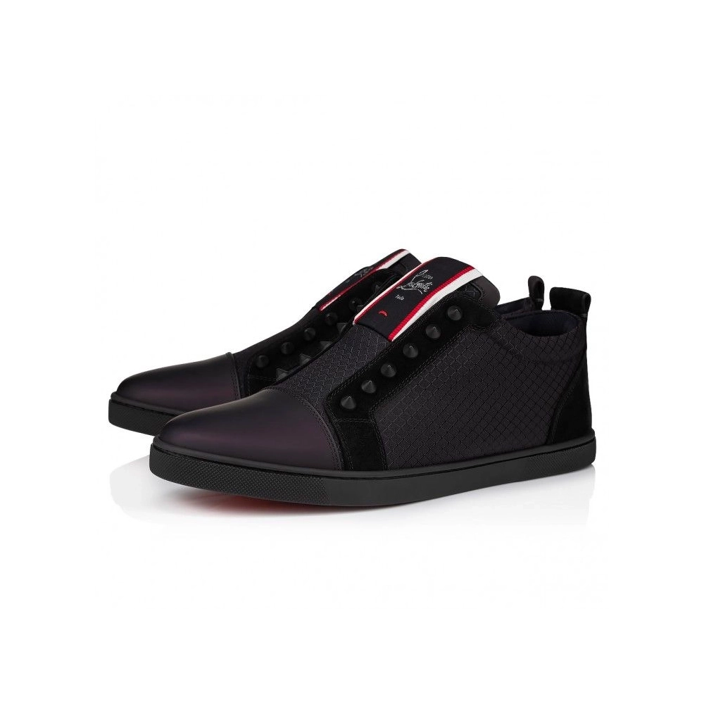 Knockoff Christian Louboutin F.A.V Fique A Vontade Sneakers Calf Leather Black, Fake Christian Louboutin Shoes