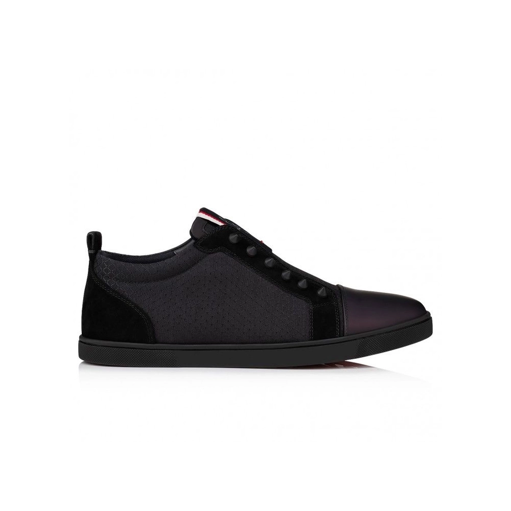 Knockoff Christian Louboutin F.A.V Fique A Vontade Sneakers Calf Leather Black, Fake Christian Louboutin Shoes