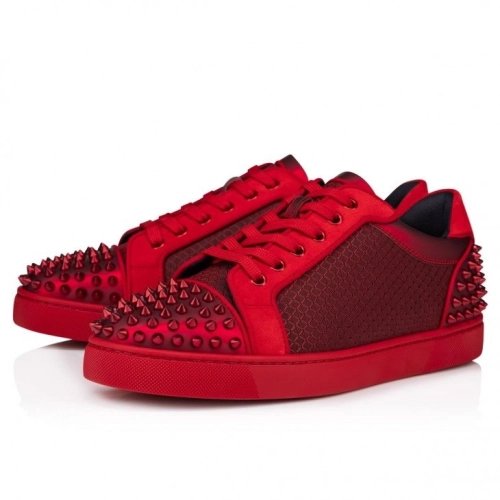 Replica Christian Louboutin Seavaste 2 Sneakers Calf Leather Nylon Loubi, Fake Christian Louboutin Shoes