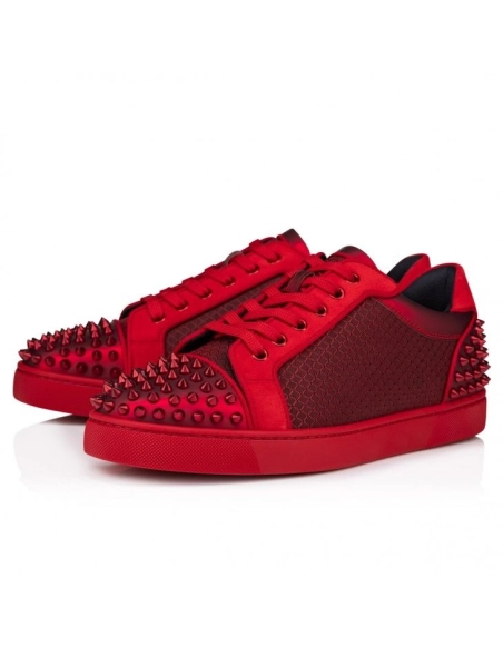 Replica Christian Louboutin Seavaste 2 Sneakers Calf Leather Nylon Loubi, Fake Christian Louboutin Shoes