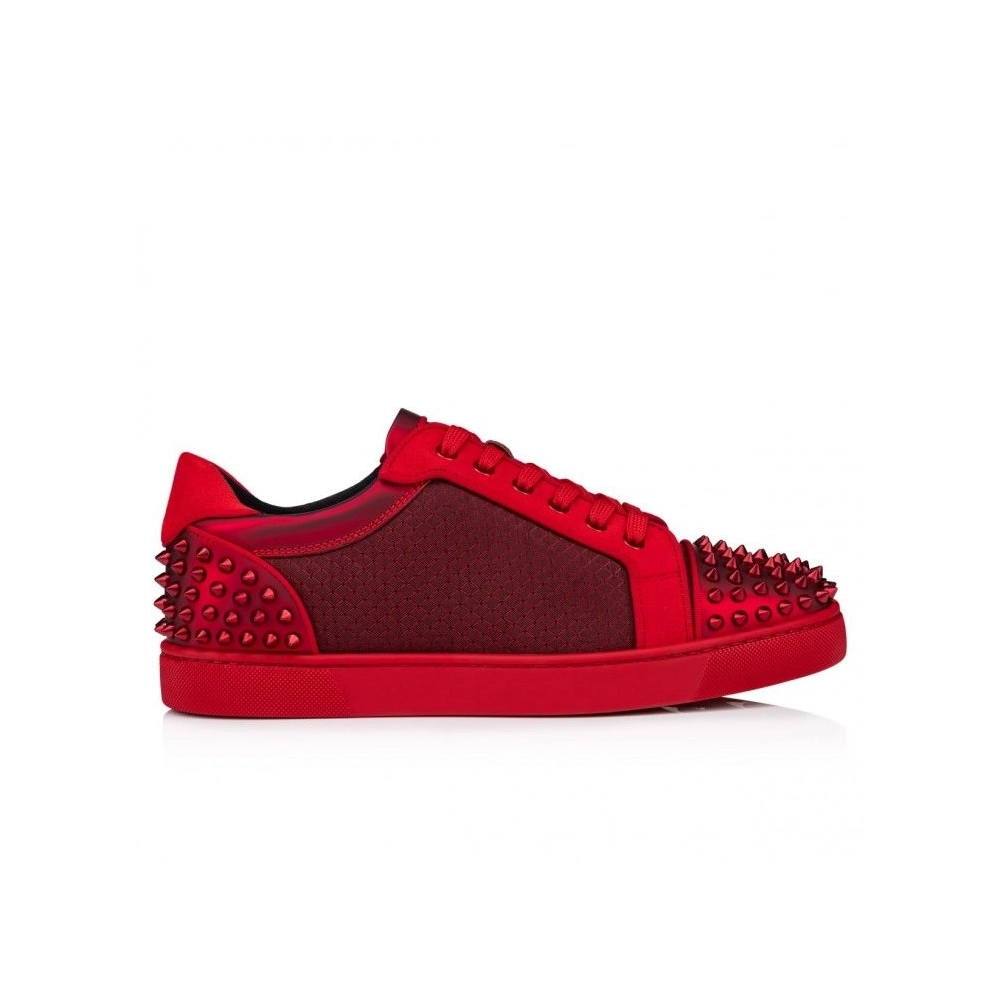 Replica Christian Louboutin Seavaste 2 Sneakers Calf Leather Nylon Loubi, Fake Christian Louboutin Shoes