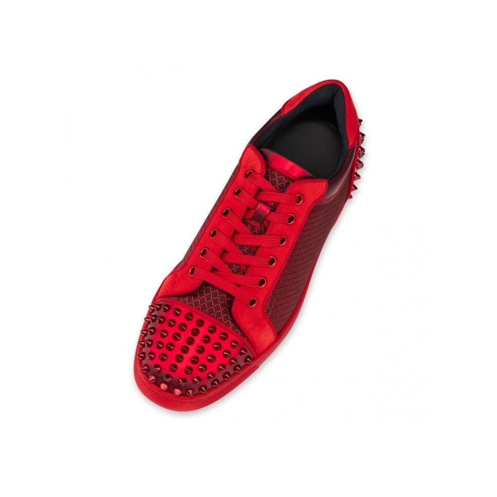 Replica Christian Louboutin Seavaste 2 Sneakers Calf Leather Nylon Loubi, Fake Christian Louboutin Shoes