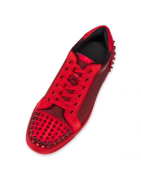 Replica Christian Louboutin Seavaste 2 Sneakers Calf Leather Nylon Loubi, Fake Christian Louboutin Shoes