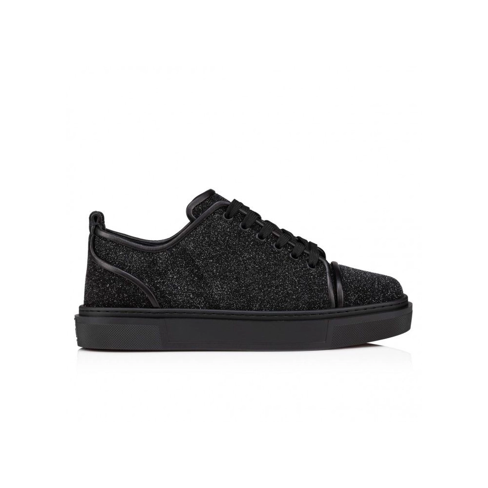 Replica Christian Louboutin Adolon Junior Sneakers Leather Black, Knockoff Christian Louboutin Shoes