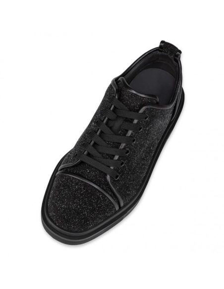 Replica Christian Louboutin Adolon Junior Sneakers Leather Black, Knockoff Christian Louboutin Shoes