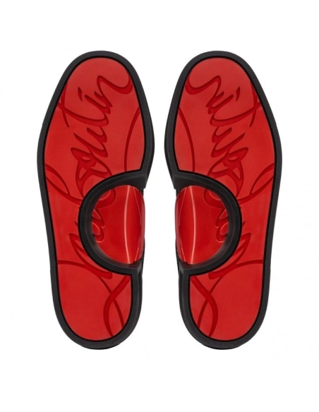 Replica Christian Louboutin Adolon Junior Sneakers Leather Black, Knockoff Christian Louboutin Shoes