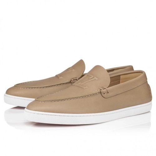Knockoff Christian Louboutin Varsiboat Boat Shoes Calf Leather Saharienne, Fake Christian Louboutin Shoes