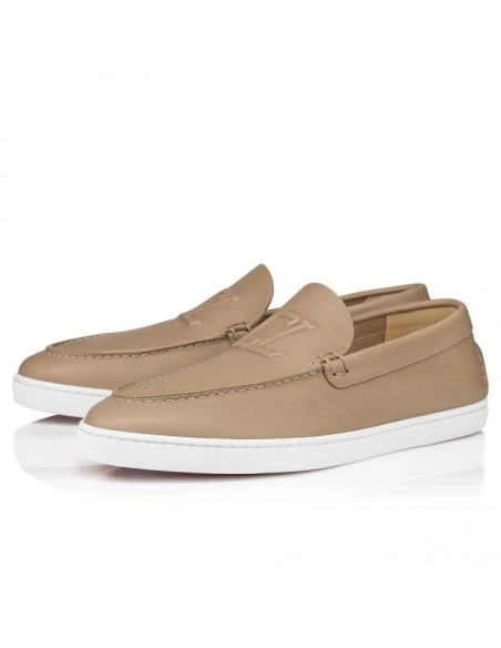 Knockoff Christian Louboutin Varsiboat Boat Shoes Calf Leather Saharienne, Fake Christian Louboutin Shoes