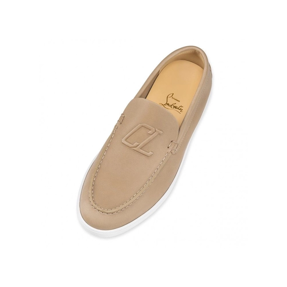 Knockoff Christian Louboutin Varsiboat Boat Shoes Calf Leather Saharienne, Fake Christian Louboutin Shoes